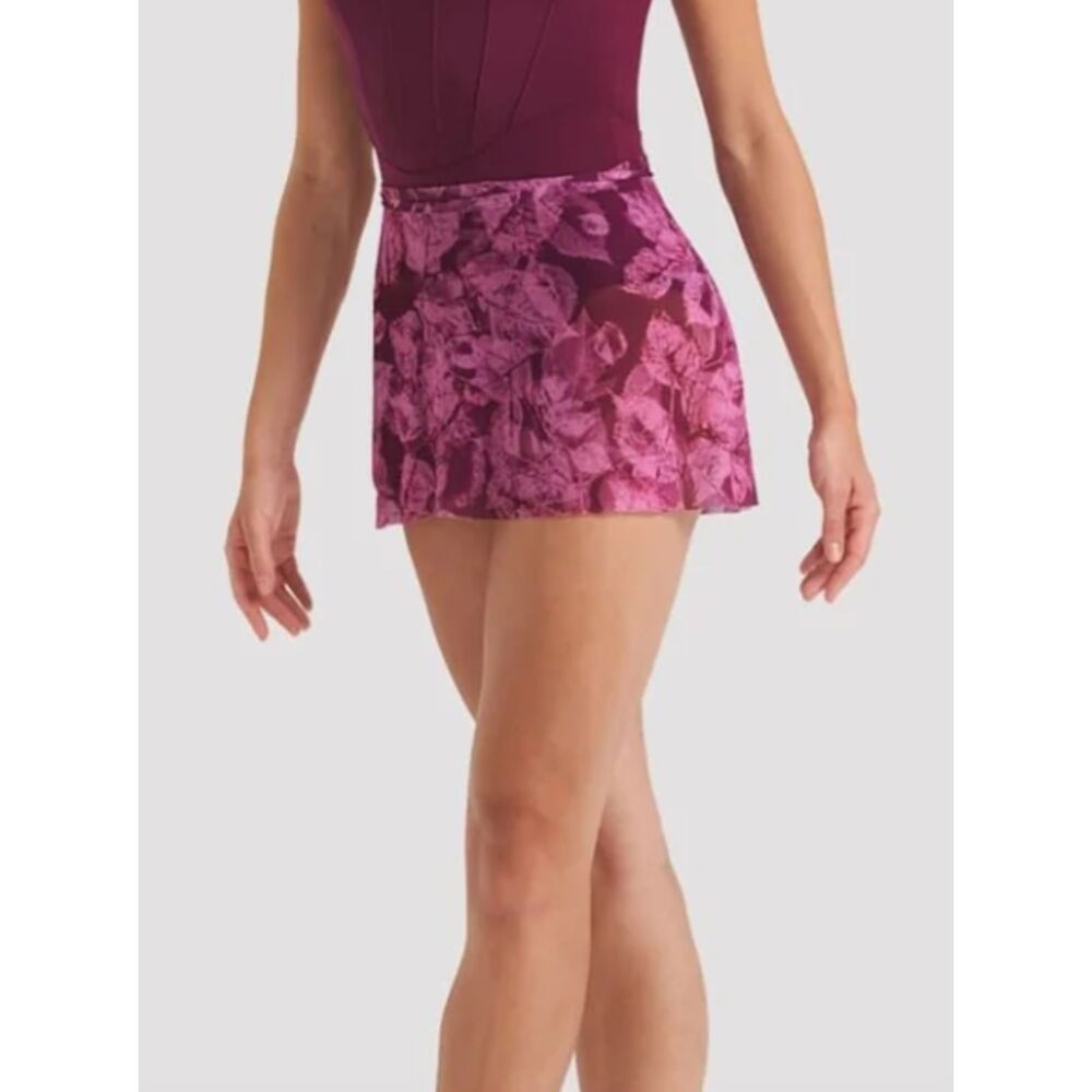 Eurotard Burgundy Mesh Leotard & Bloch Floral print tie skirt